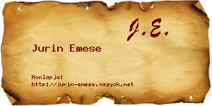 Jurin Emese névjegykártya